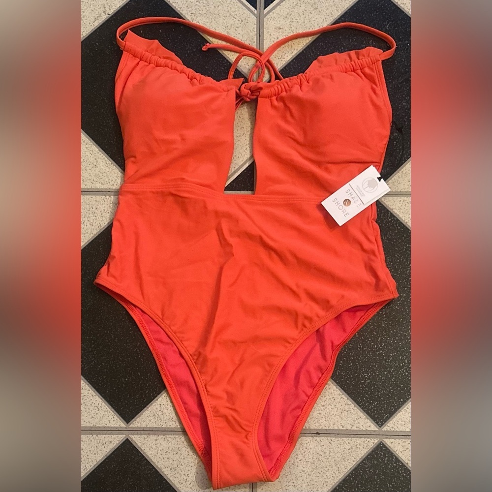 Shade & Shore Vibrant Orange One Piece Swimsuit